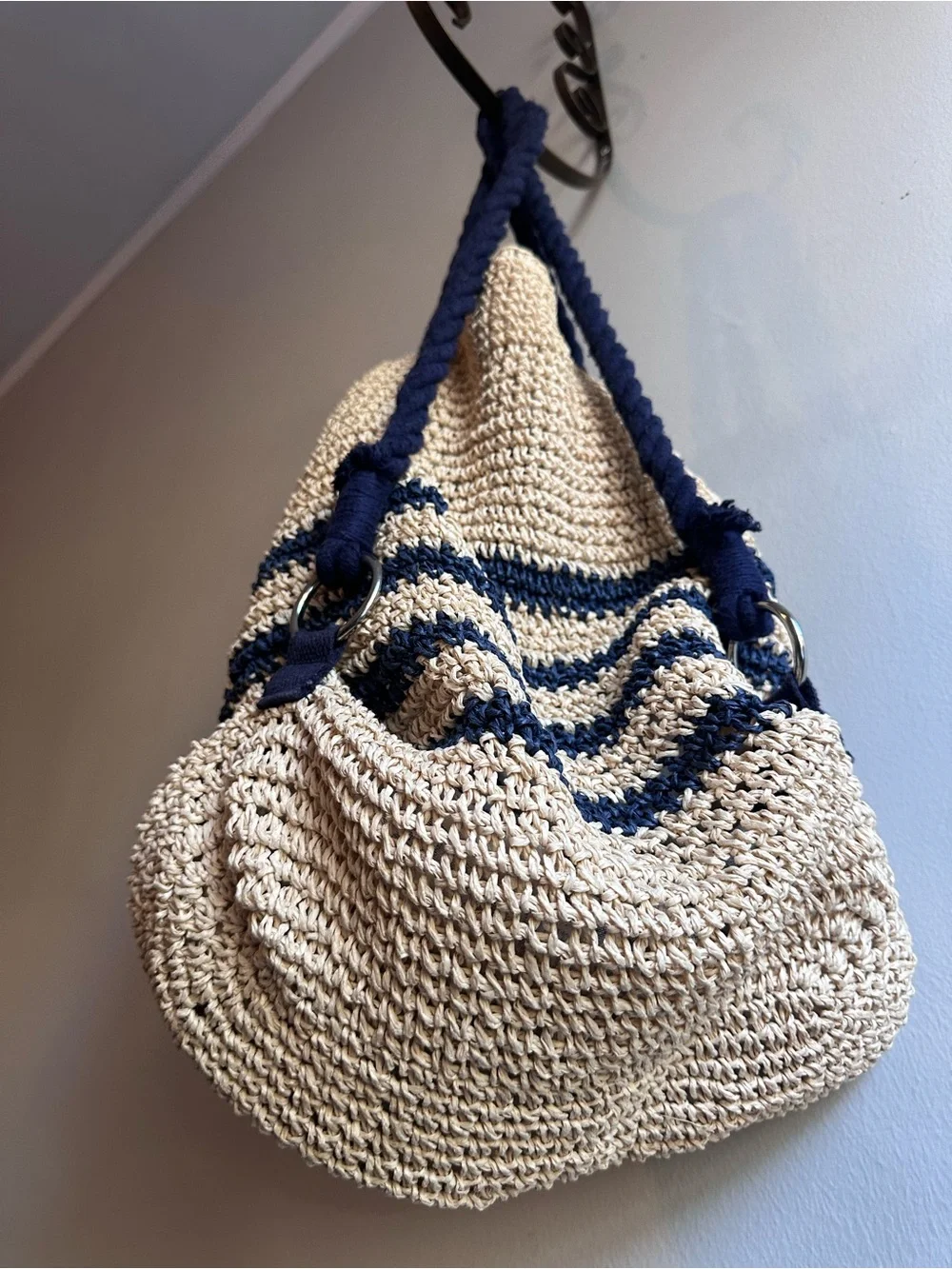 Cynthia Rowley Woven Straw Drawstring Bucket backpack